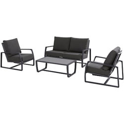 4 Seasons Outdoor Mauritius 4 Seat Lounging Set, Matt Carbon